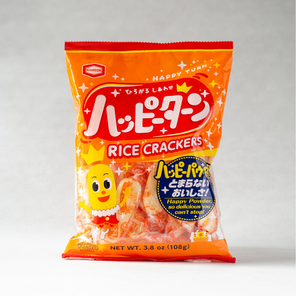 Crackers di Riso Happy Turn - Kameda (108g). Dettgali della confezione e dell'etichetta